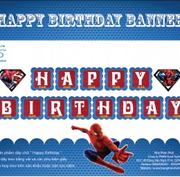 Dây chữ sinh nhật Happy Birthday chủ đề người nhện