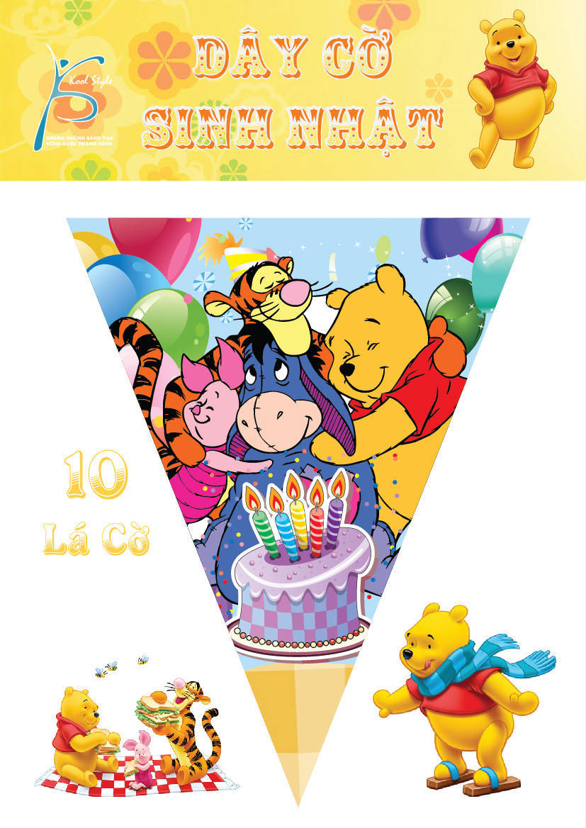 Dây cờ sinh nhật gấu Pooh