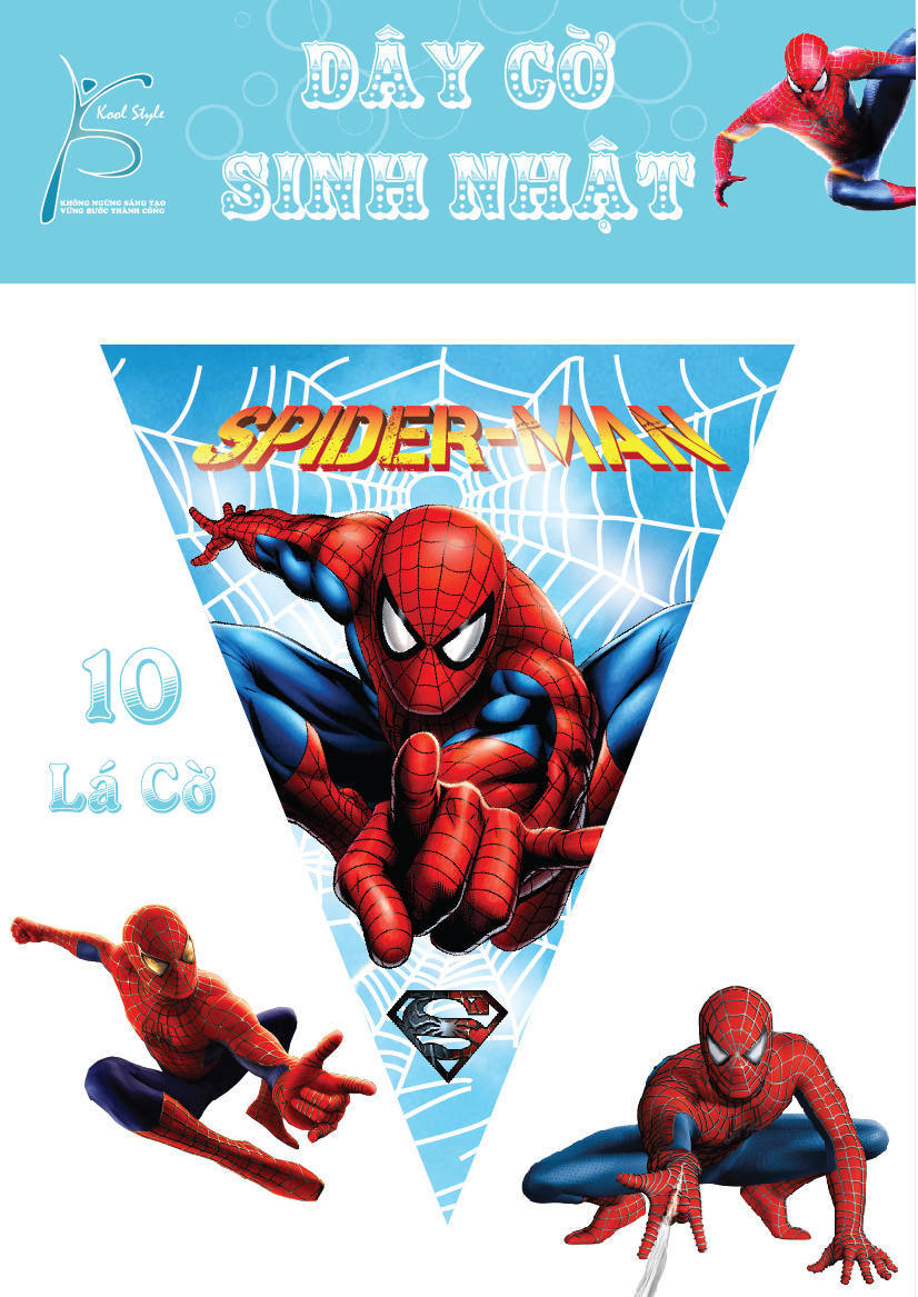 Dây cờ sinh nhật người nhện - Spiderman