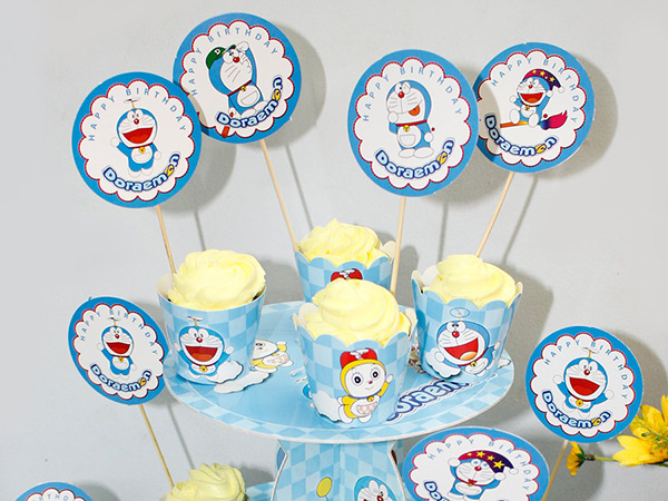 Tem Bánh Cupcake Sinh Nhật Doraemon